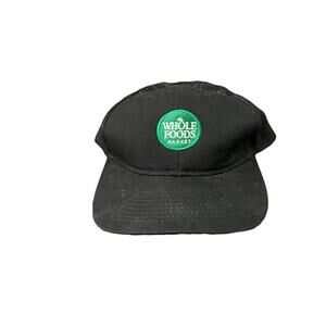 Whole Foods Market Employee Hat Black Mesh Trucker Snapback Cap Grocery Store